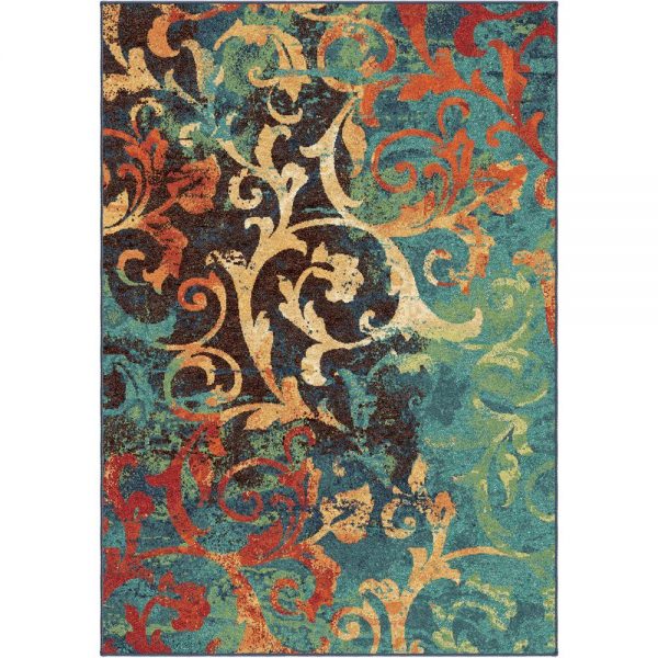 Watercolor Scroll Multi 5 ft. x 8 ft. Indoor Area Rug