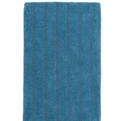 Lowe's Linear 17-Inches x 24-Inches Aqua Cotton Bath rug one_size in Blue | KB1724-LIN-AQU