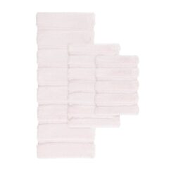 JJJ High-low Stripe Design Bathroom Rug 24-in x 58-in Blush Bath Rug Polyester Bath mat one_size in Pink | SLYLI8K66FK