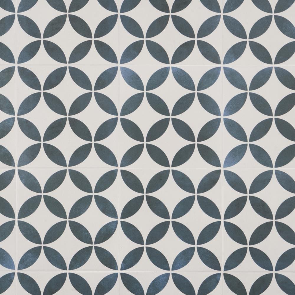 Artmore Tile Agave White Petals 9-in x 9-in Matte Porcelain Encaustic Floor and Wall Tile ( 6.99-sq ft / Carton ) | EXT3RD105134