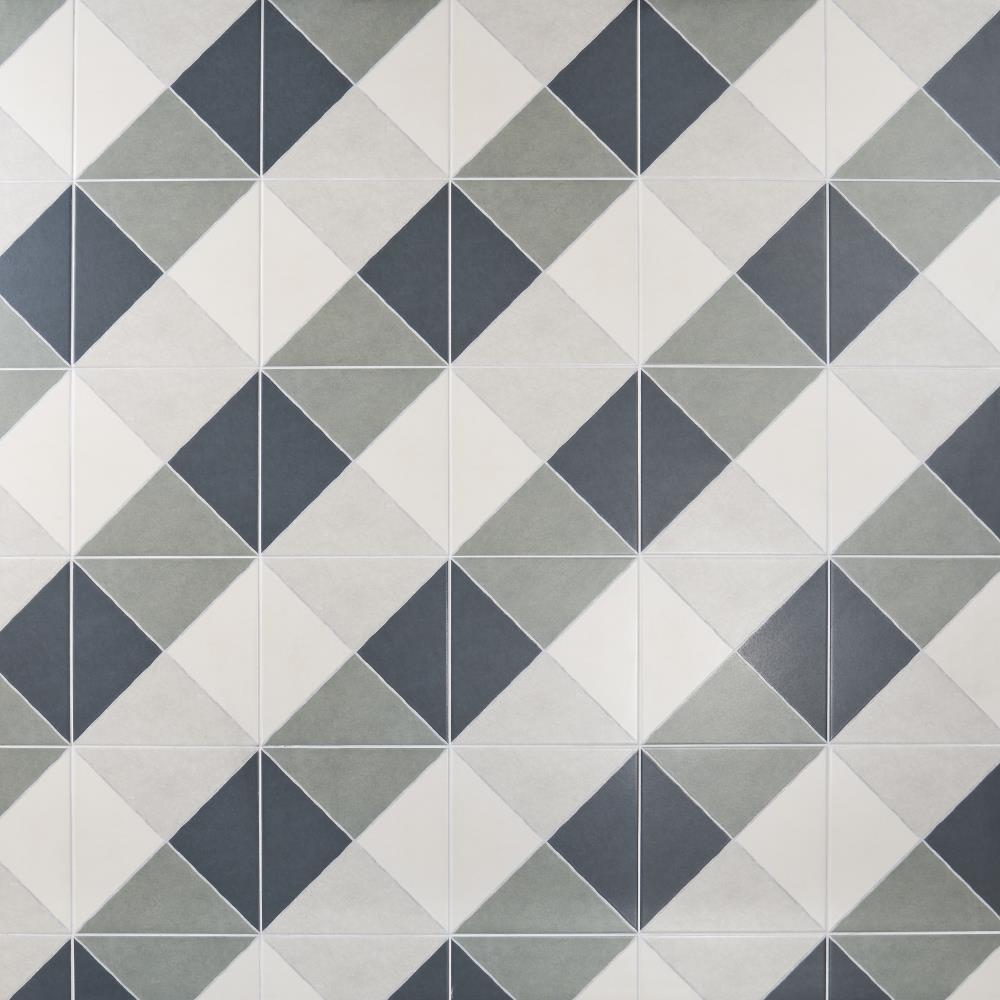 Artmore Tile Tarantino Navy 9-in x 9-in Glazed Porcelain Encaustic Floor and Wall Tile ( 10.76-sq ft / Carton ) | EXT3RD105148