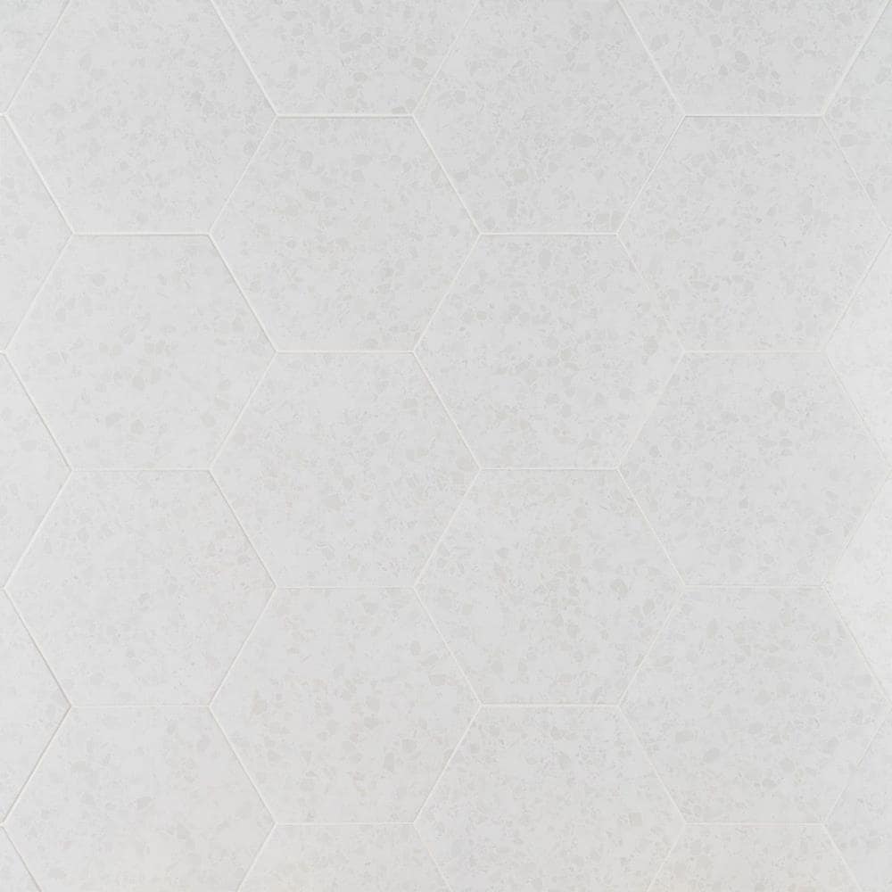 Artmore Tile Giotto White 12-in x 15-in Matte Porcelain Patterned Hexagon Floor and Wall Tile ( 10.51-sq ft / Carton ) | EXT3RD105936