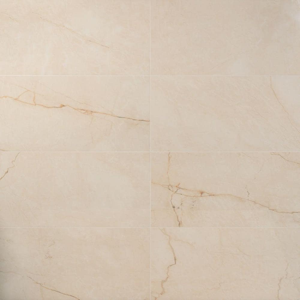 Artmore Tile Grace Crema 12-in x 24-in Polished Porcelain Marble look Floor and Wall Tile ( 11.62-sq ft / Carton ) | EXT3RD101676