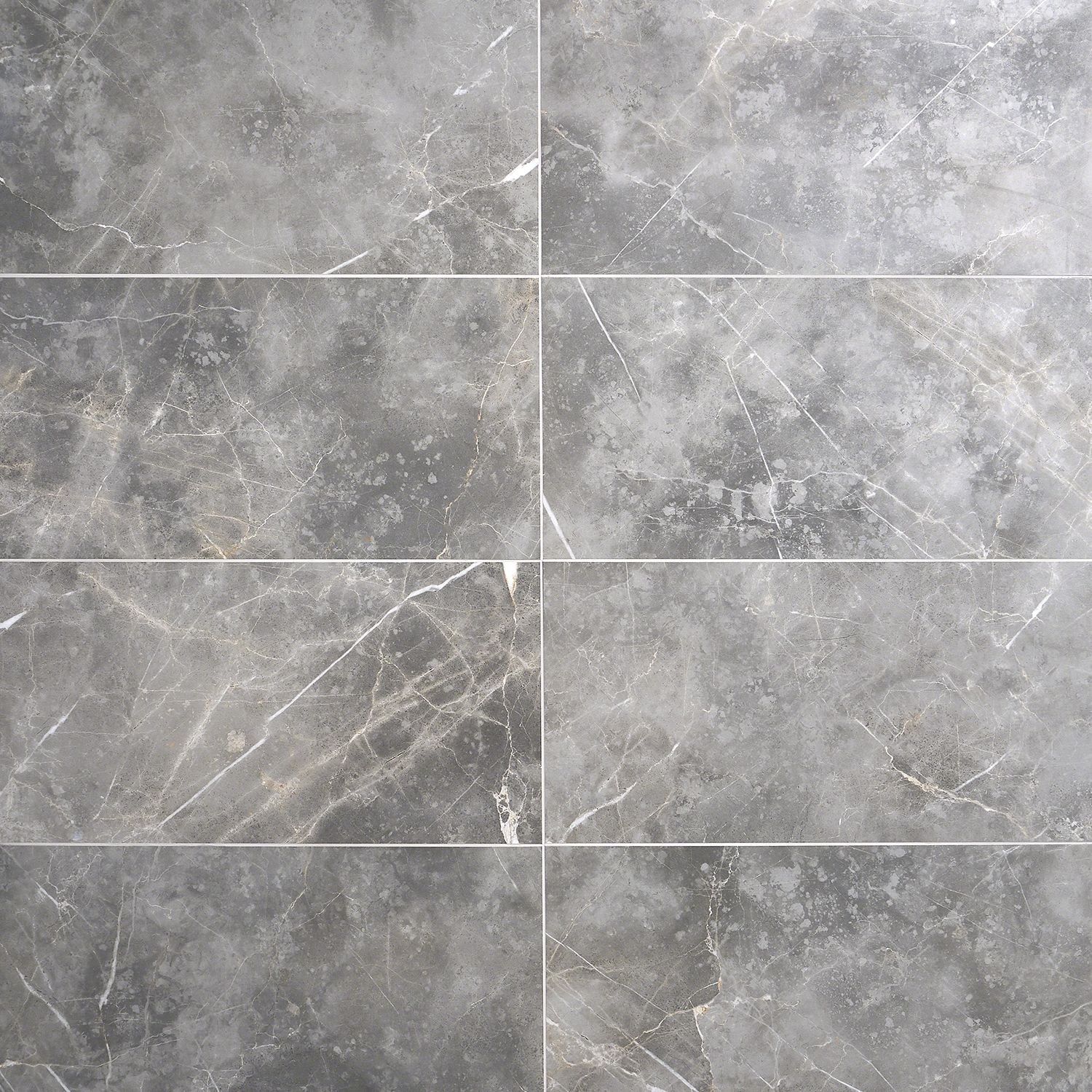 Artmore Tile Grace Grigio 12-in x 24-in Polished Porcelain Marble look Floor and Wall Tile ( 11.62-sq ft / Carton ) | EXT3RD101682