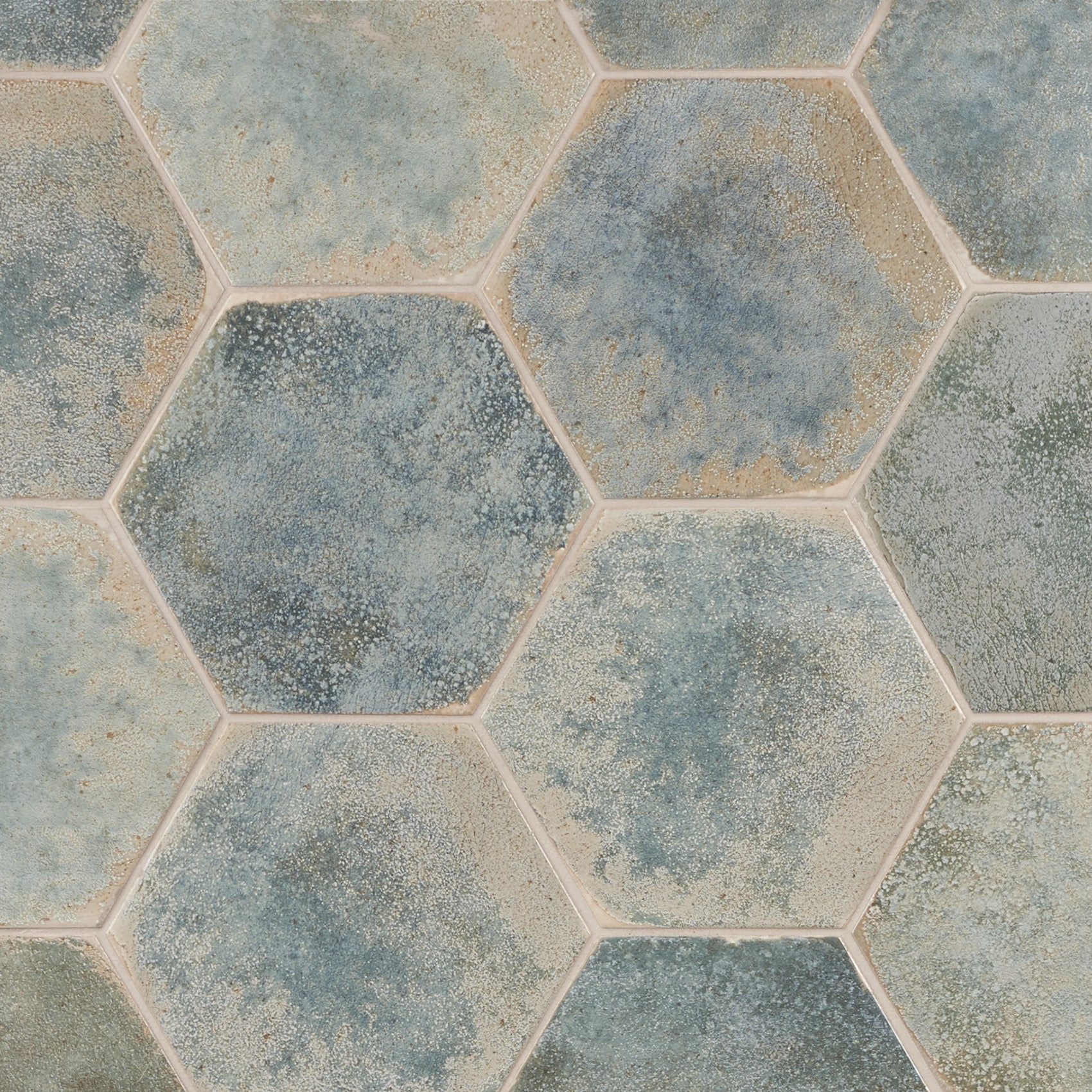 Artmore Tile Vandalay Green 9-in x 11-in Polished Porcelain Hexagon Floor and Wall Tile ( 8.07-sq ft / Carton ) | EXT3RD107681