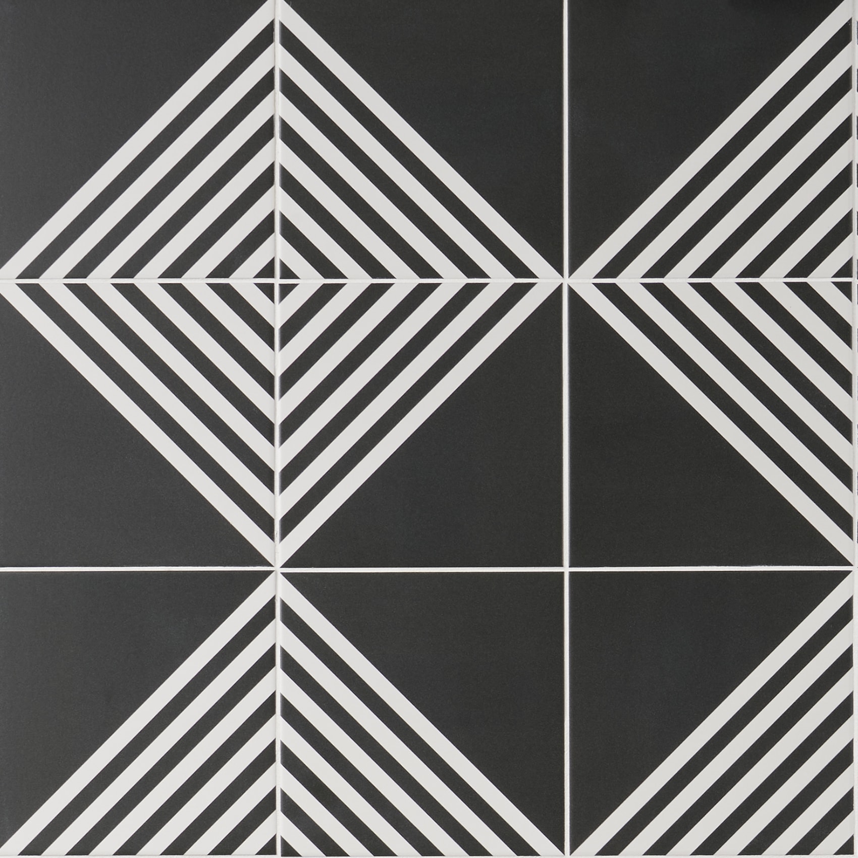 Artmore Tile Record Stripe Negative 8-in x 8-in Matte Porcelain Encaustic Floor and Wall Tile ( 11.19-sq ft / Carton ) | EXT3RD107112