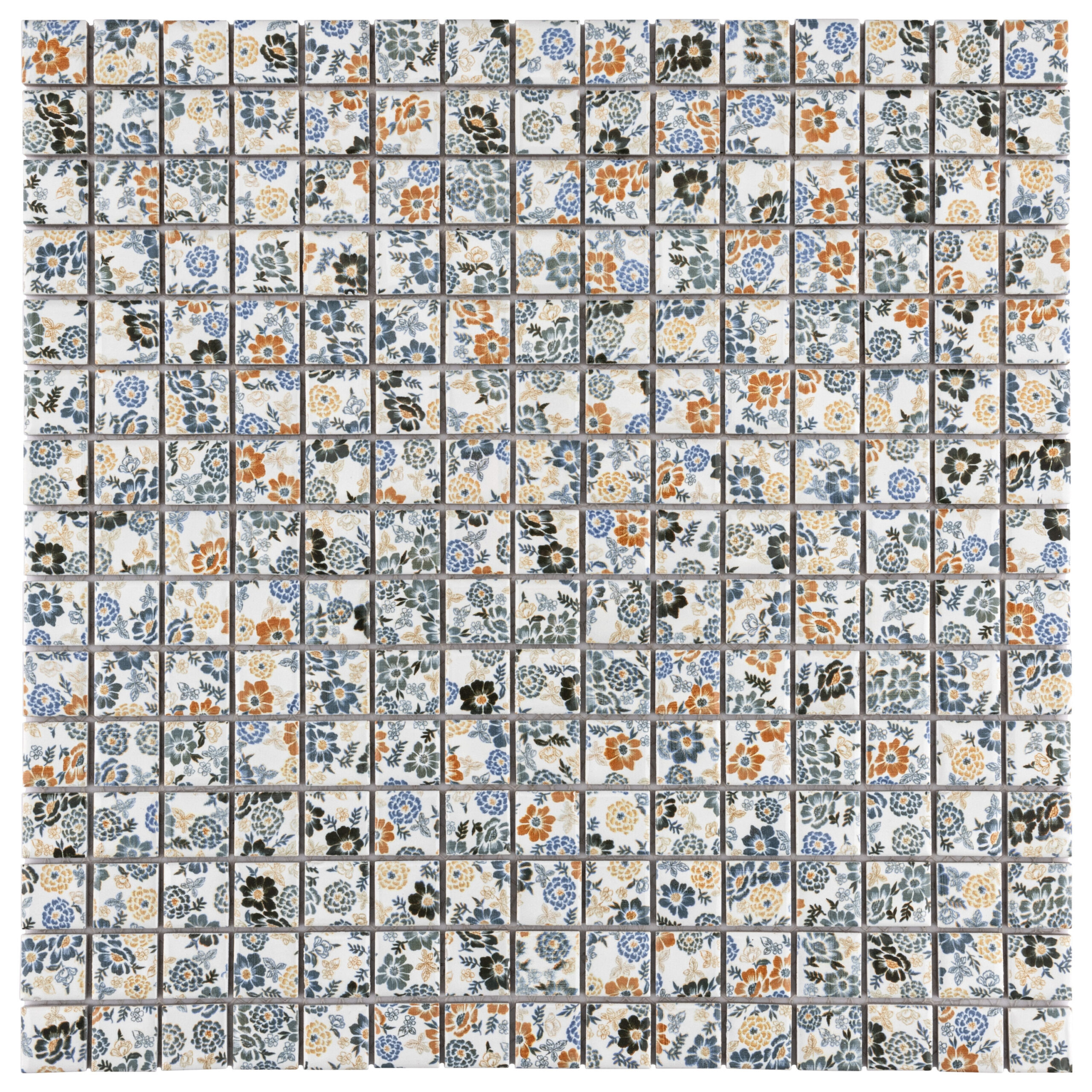 Affinity Tile Spring Flower 12-in x 12-in Satin Porcelain Mosaic Floor and Wall Tile ( 10.2-sq ft / Carton ) | WTCSPRFL