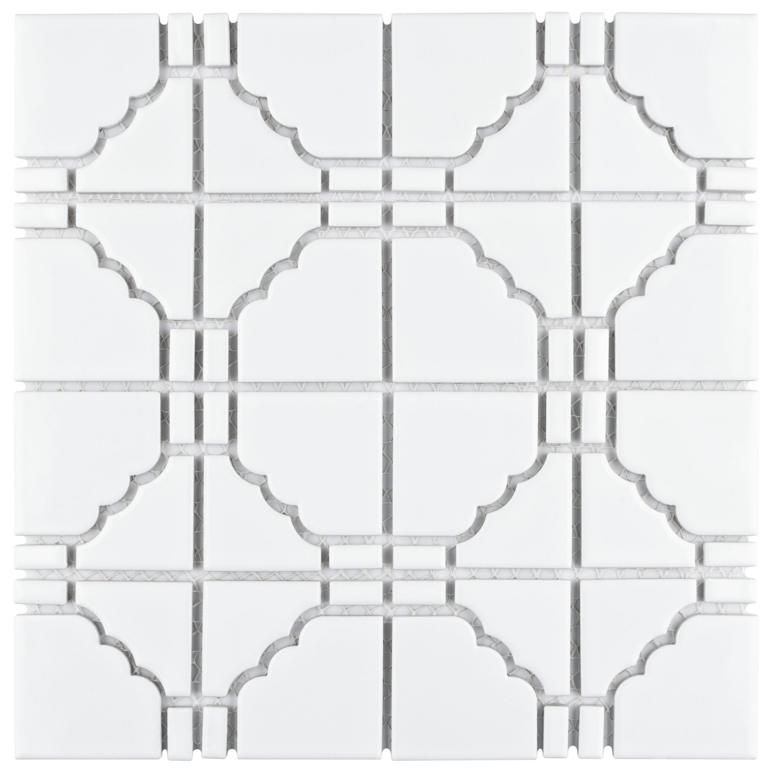 Affinity Tile Osaka Glossy White 12-in x 12-in Glossy Porcelain Mosaic Floor and Wall Tile ( 10.1-sq ft / Carton ) | FKOOKA11