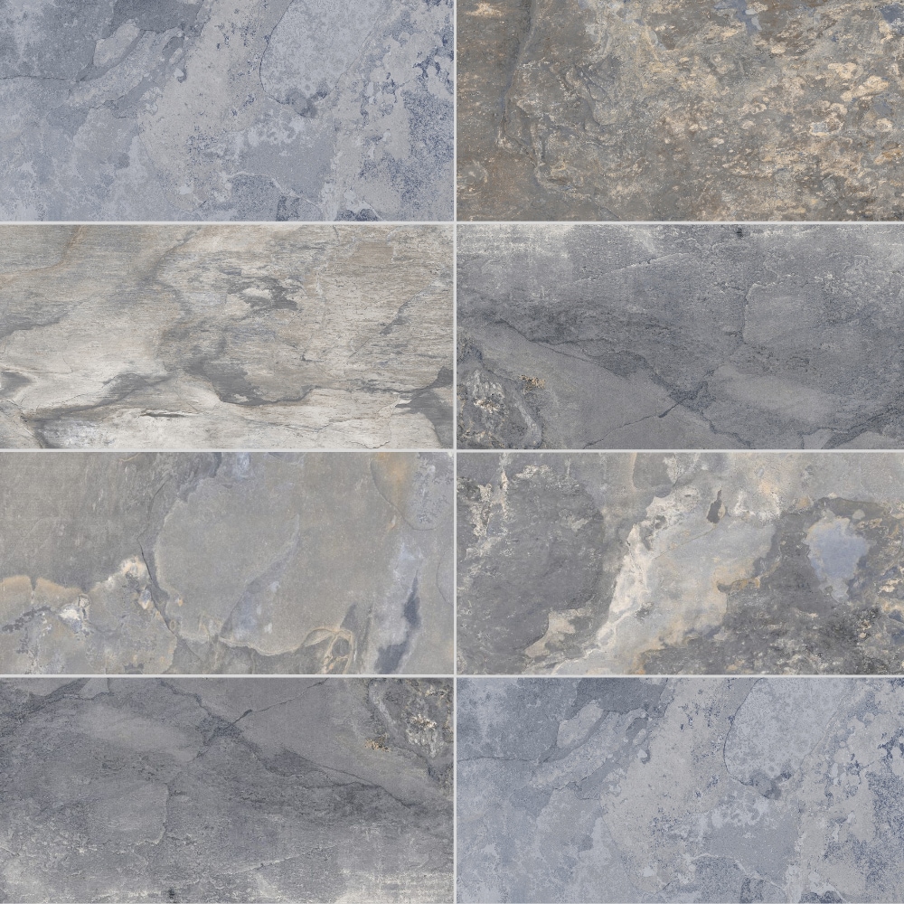 The Tile Life Wells Stone Slate Blue 12-in x 24-in Matte Porcelain Floor and Wall Tile ( 15.49-sq ft / Carton ) | TGRAN1224BL