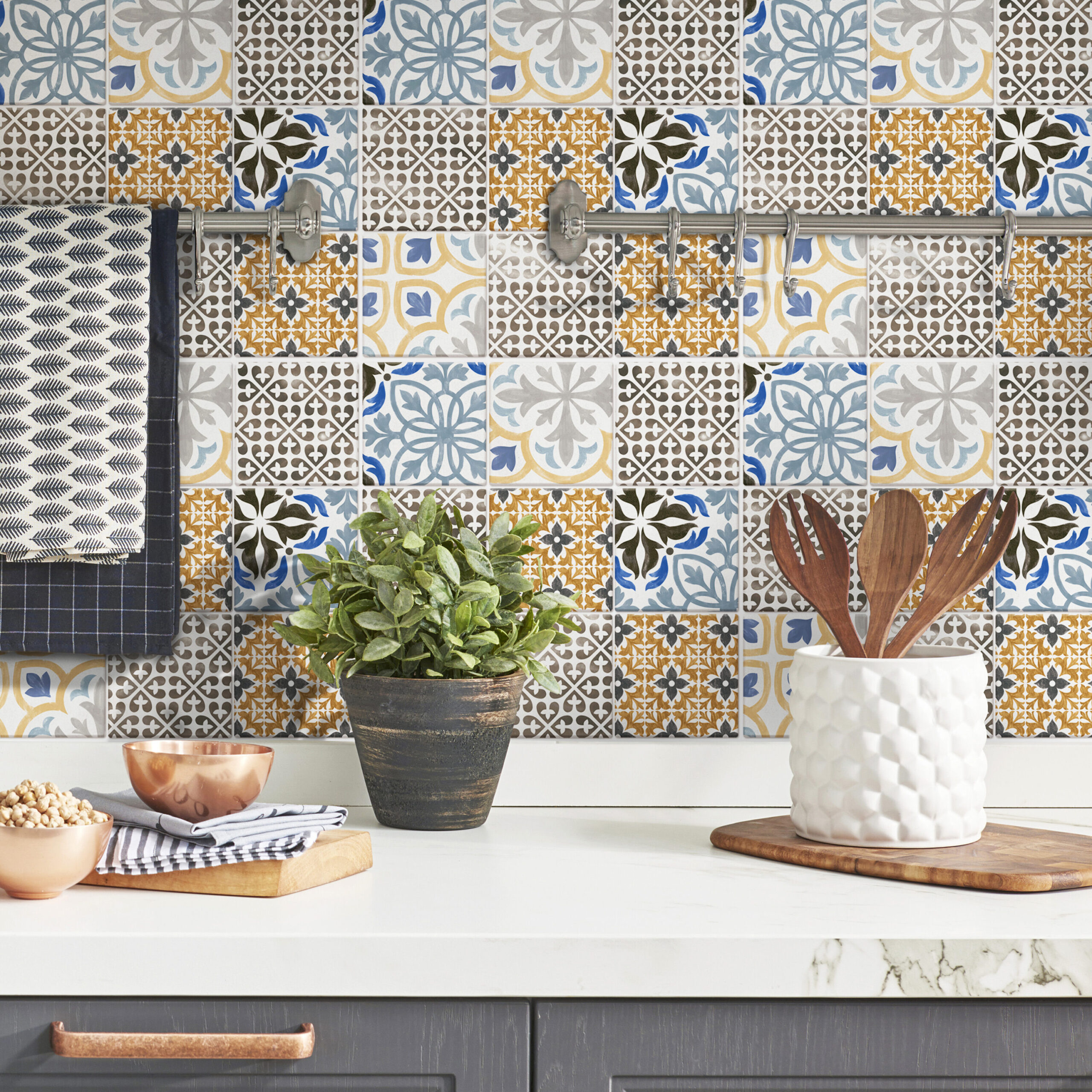 Affinity Tile Porto Yellow 12-in x 12-in Matte Porcelain Mosaic Floor and Wall Tile ( 9.8-sq ft / Carton ) | FTCPORTO
