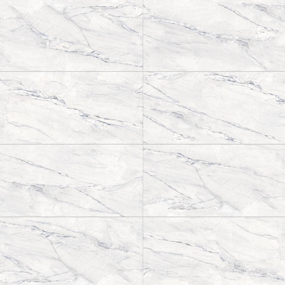 The Tile Life Monarch Azul 12-in x 24-in Polished Porcelain Marble look Floor and Wall Tile ( 9.69-sq ft / Carton ) | TALPS1224PA
