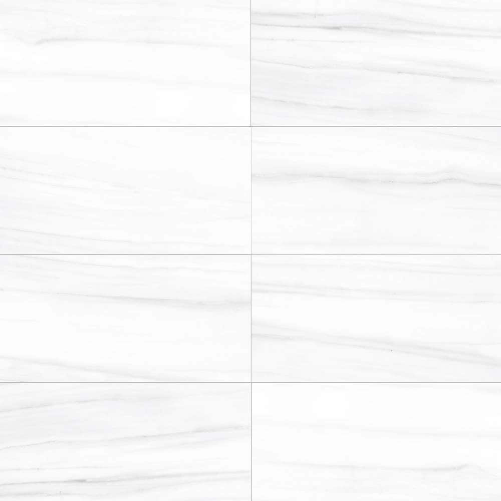 The Tile Life Dolomites White 12-in x 24-in Matte Porcelain Marble look Floor and Wall Tile ( 15.28-sq ft / Carton ) | TALPS1224MD