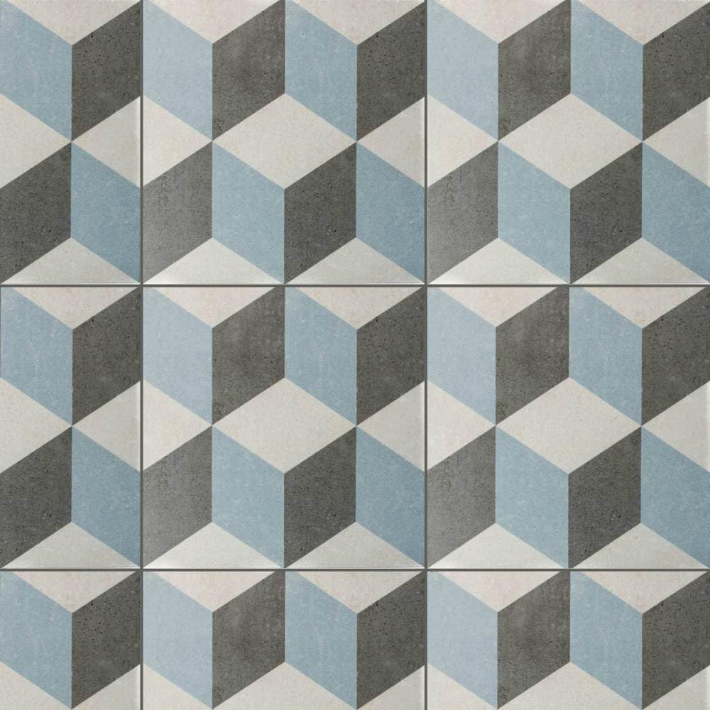The Tile Life Prism Gray 9-in x 9-in Matte Porcelain Encaustic Floor and Wall Tile ( 10.76-sq ft / Carton ) | TRUBI0909GY