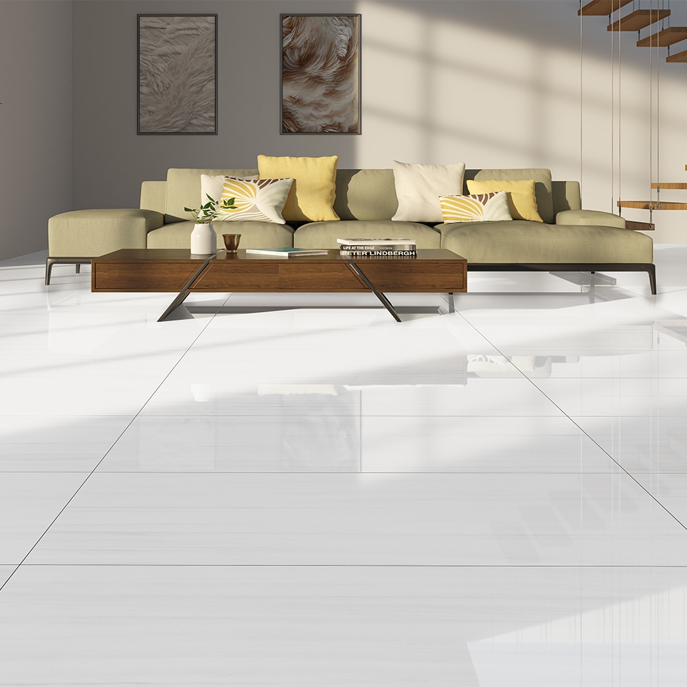 The Tile Life Evoque Bianco 24-in x 48-in Matte Porcelain Marble look Floor and Wall Tile ( 15.5-sq ft / Carton ) | TBELV2448MB