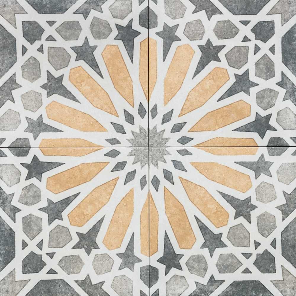 The Tile Life Garden Sunflower Yellow 8-in x 8-in Matte Porcelain Patterned Floor and Wall Tile ( 10.76-sq ft / Carton ) | TGUAD0808