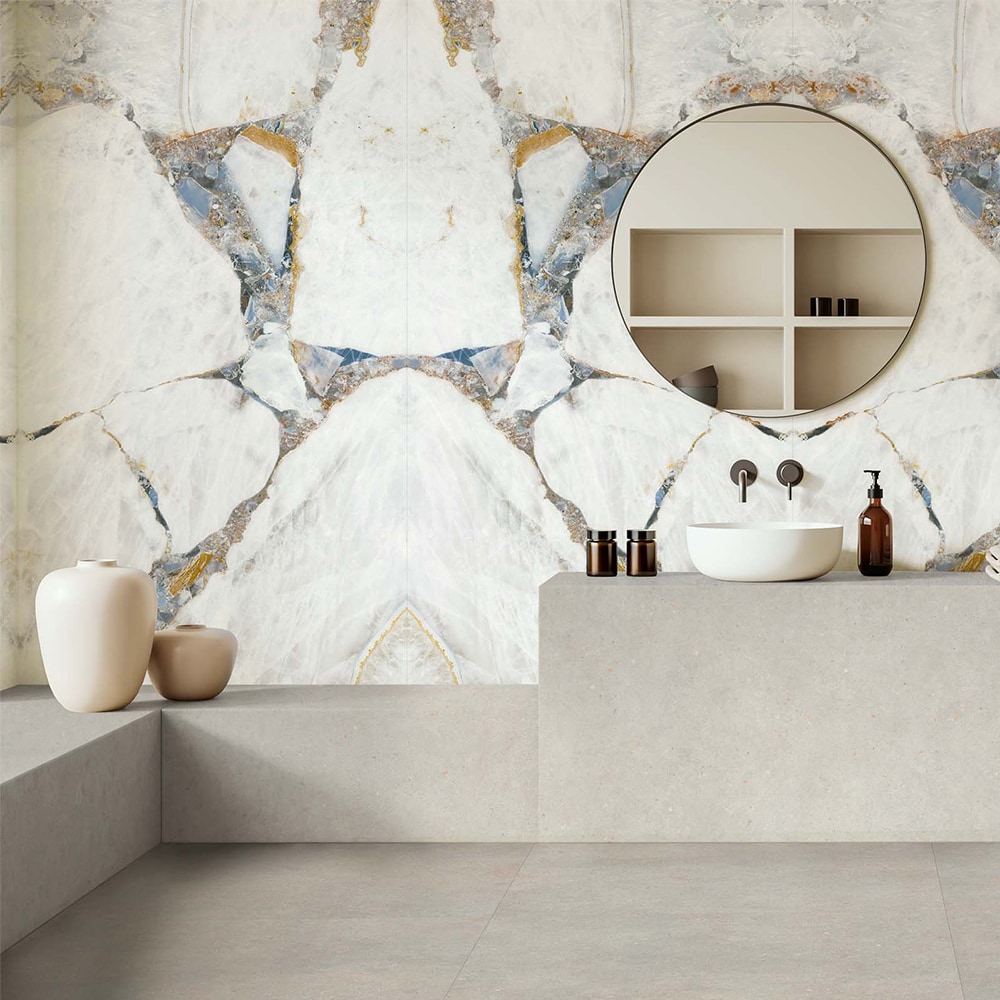 The Tile Life Geode Bright Precious 24-in x 48-in Matte Porcelain Floor and Wall Tile ( 15.5-sq ft / Carton ) | TAGAT2448MB
