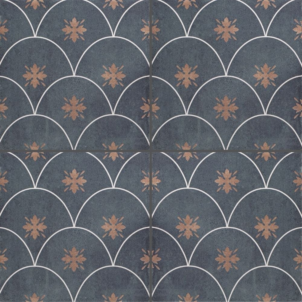 The Tile Life Velvet Sapphire 8-in x 8-in Satin Porcelain Patterned Floor and Wall Tile ( 10.76-sq ft / Carton ) | TVIEI0808