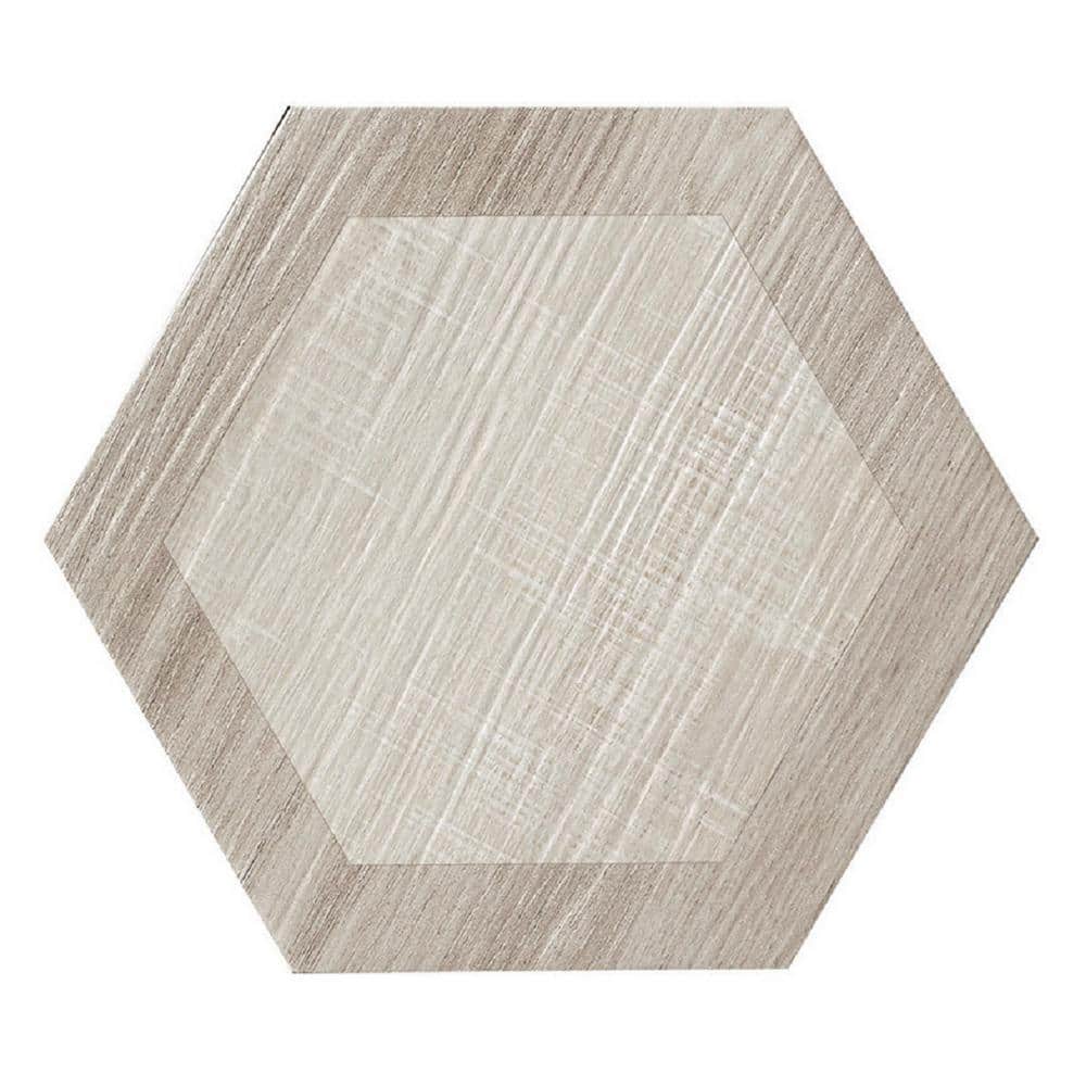 Woodnote 9.5 in. x 9.5 in. Beige Porcelain Matte Hexagon Wall and Floor Tile (10.43 sq. ft./case) 20-Pack