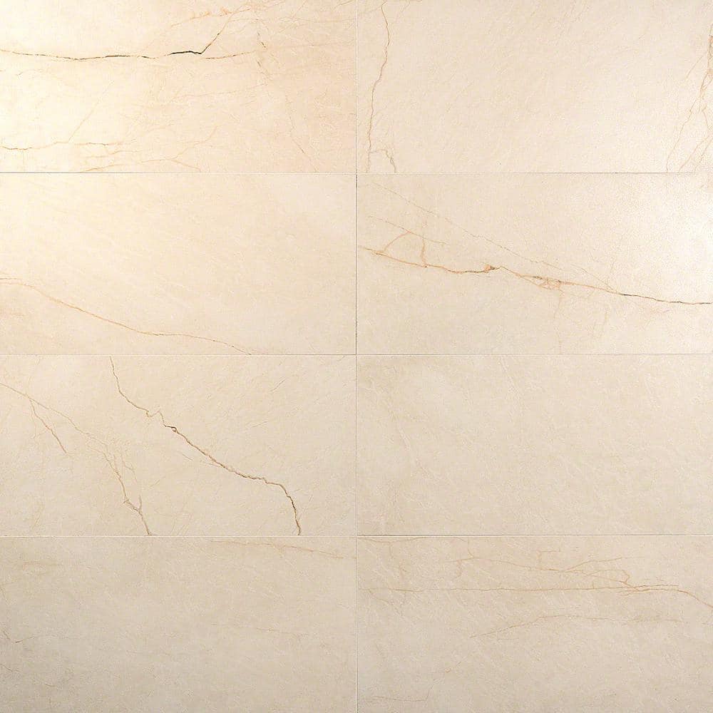 Marmo Beige 11.81 in. x 23.62 in. Matte Marble Look Porcelain Floor and Wall Tile (11.62 sq. ft./Case)