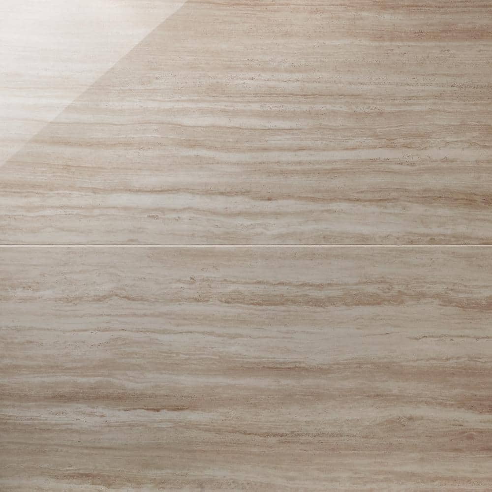 Atlanta Beige 23.45 in. x 47.07 in. Polished Porcelain Floor and Wall Tile (15.50 sq. ft./Case)