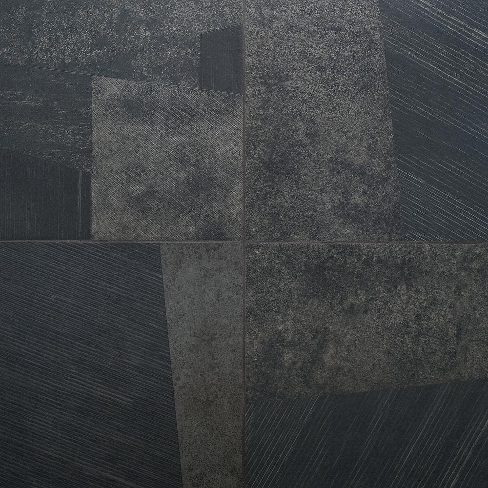 Rumor Black 23.62 in. x 23.62 in. Matte Porcelain Floor and Wall Tile (11.62 sq. ft./Case)