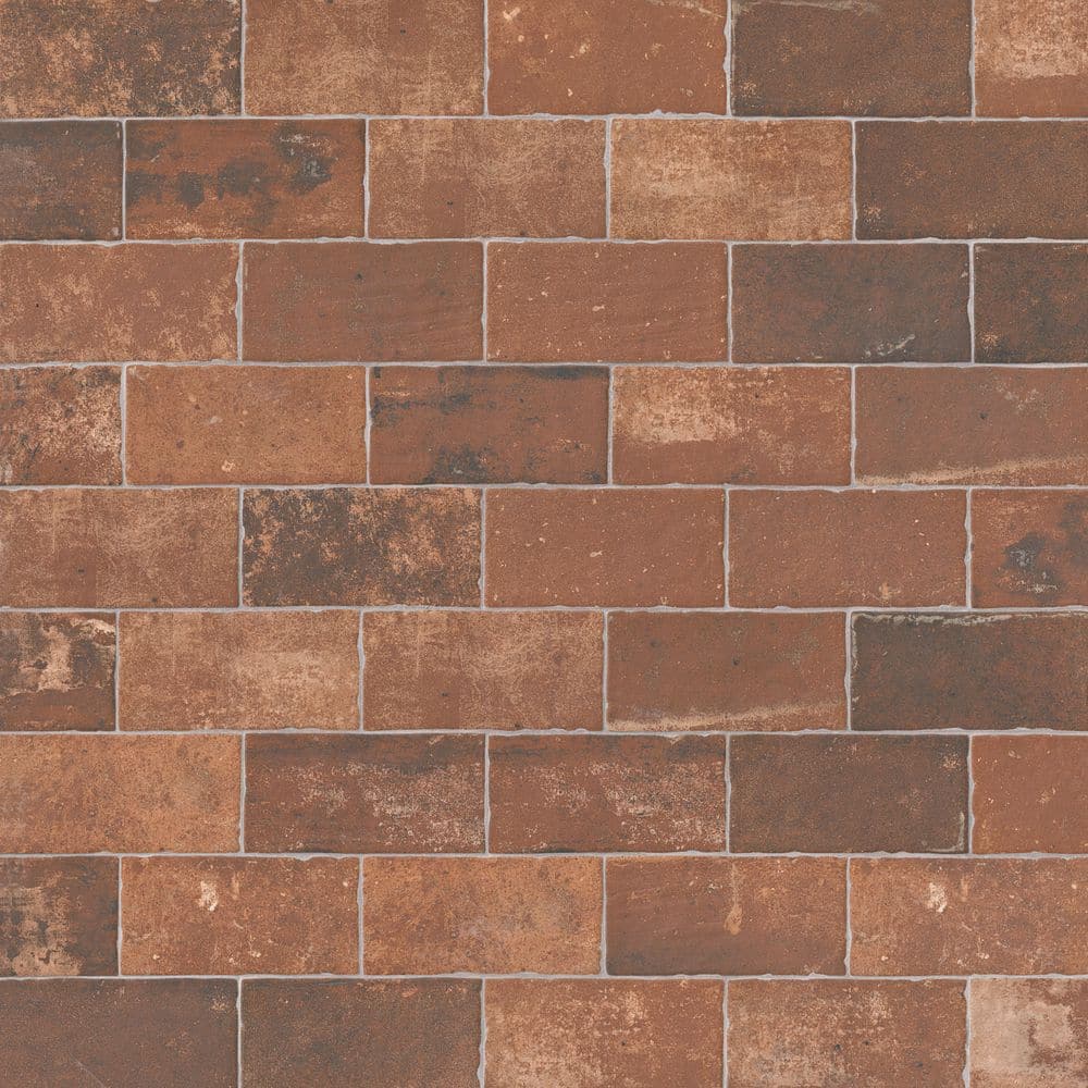 Capella Red Brick Matte Porcelain Red Brick Porcelain Floor Tile, 5 in. x 10 in. (5.55 sq. ft./Case)
