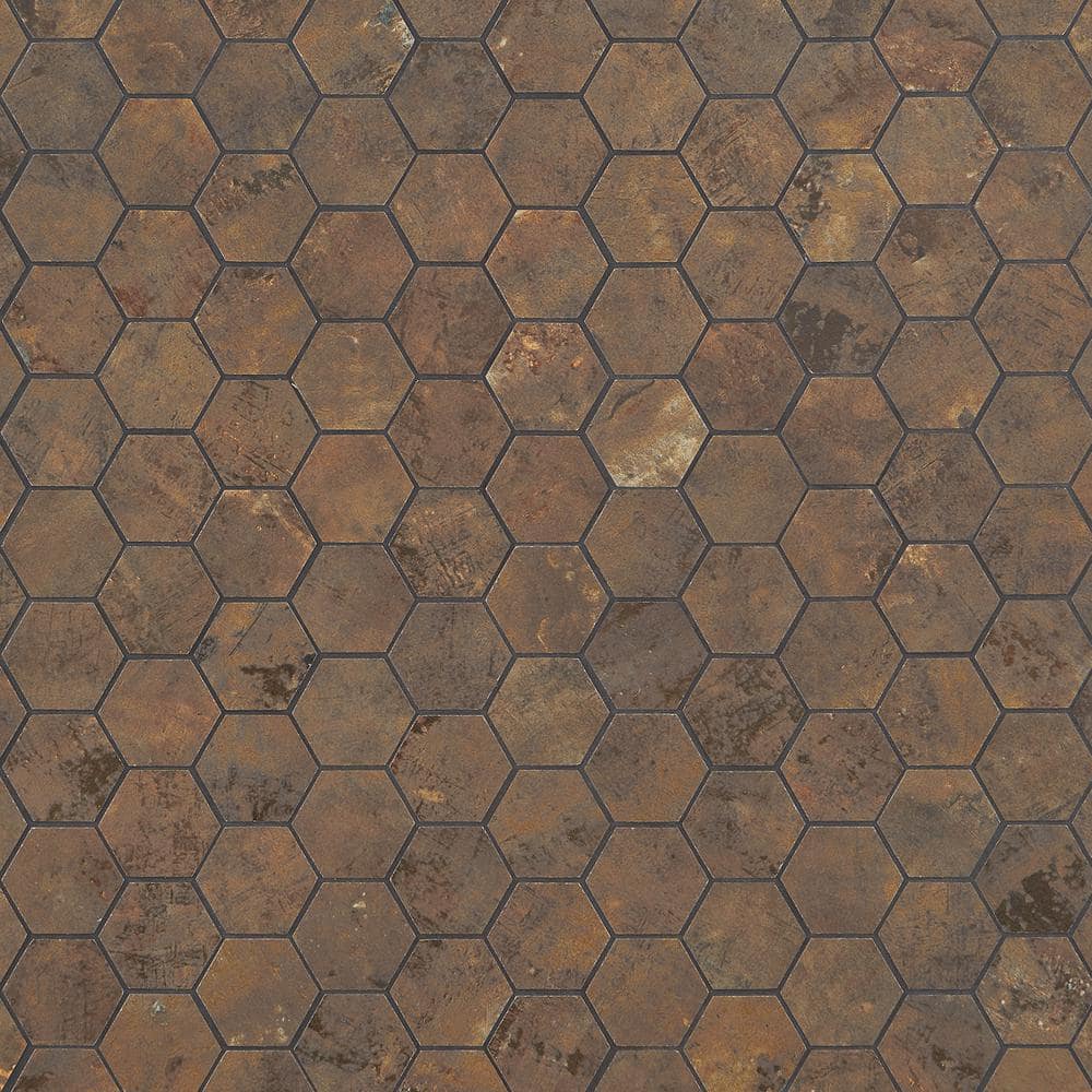 Mantis Copper 11.02 in. x 11.41 in. Matte Porcelain Floor and Wall Mosaic Tile (0.87 sq. ft./Each)