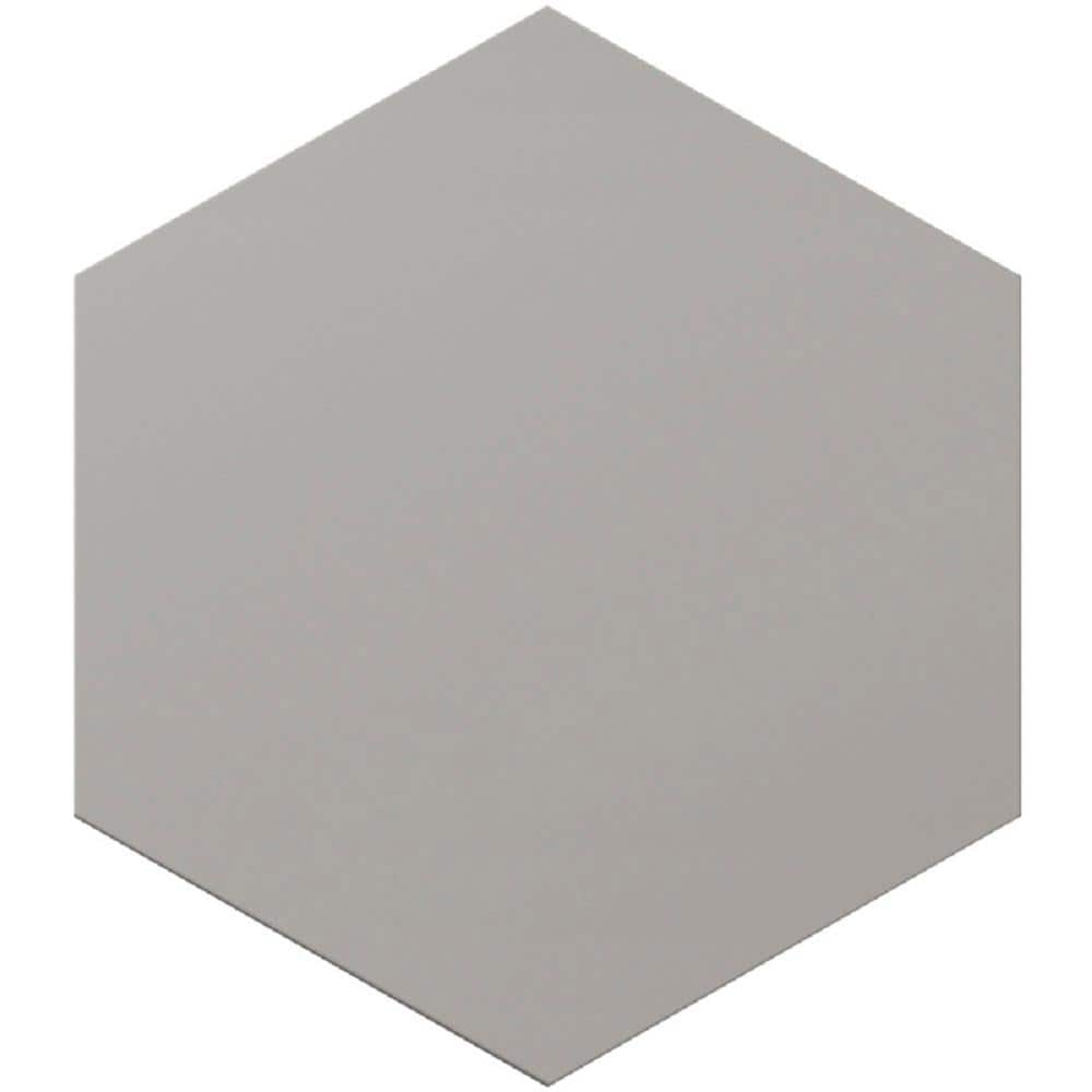 Terra Mia 8.1 in. x 9.25 in. Gray Porcelain Matte Hexagon Wall and Floor Tile (9.93 sq. ft./case) 25-Pack