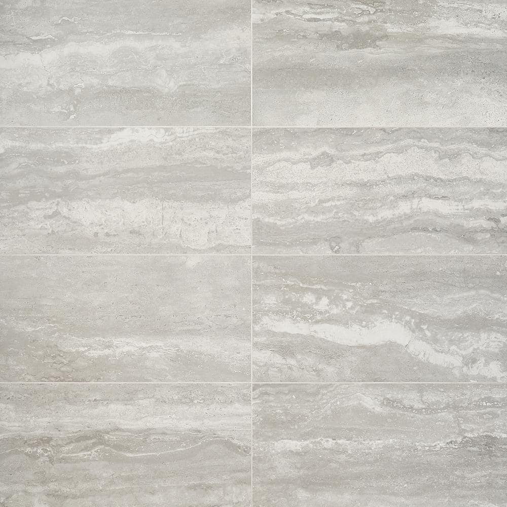 Essential Travertine Gray 11.71 in. x 23.50 in. Porcelain Floor and Wall Tile (11.62 sq. ft./Case)