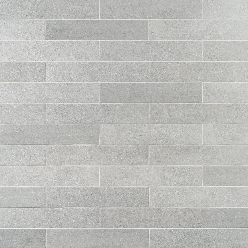 Sanskrit Gray 3.89 in. x 19.37 in. Matte Porcelain Floor and Wall Tile (7.85 sq. ft./Case)