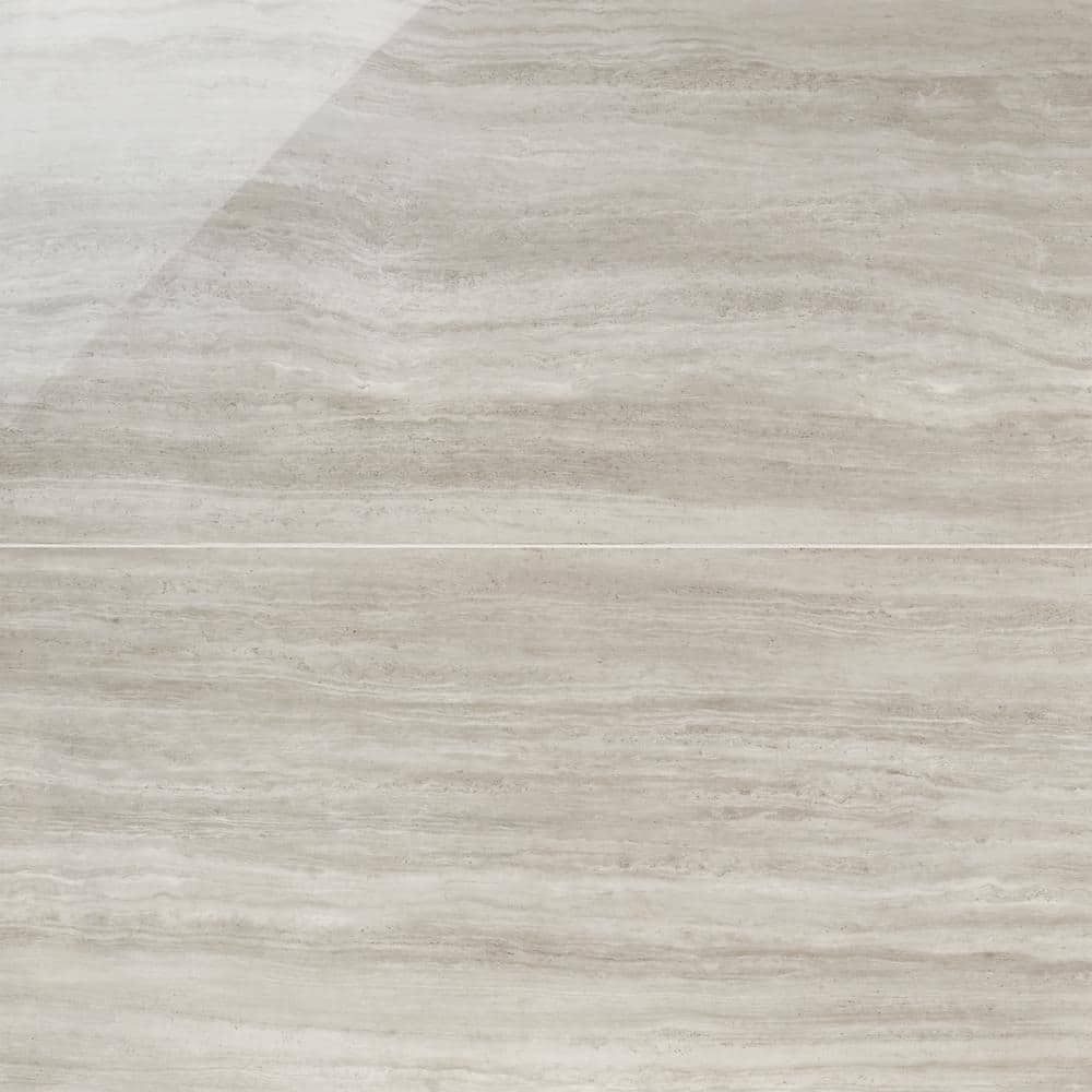 Atlanta Gray 23.45 in. x 47.07 in. Polished Porcelain Floor and Wall Tile (15.50 sq. ft./Case)