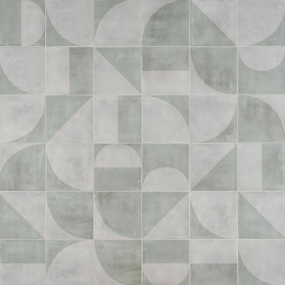 Quincy Green 7.87 in. x 7.87 in. Matte Porcelain Floor and Wall Tile (11.19 sq. ft./Case)