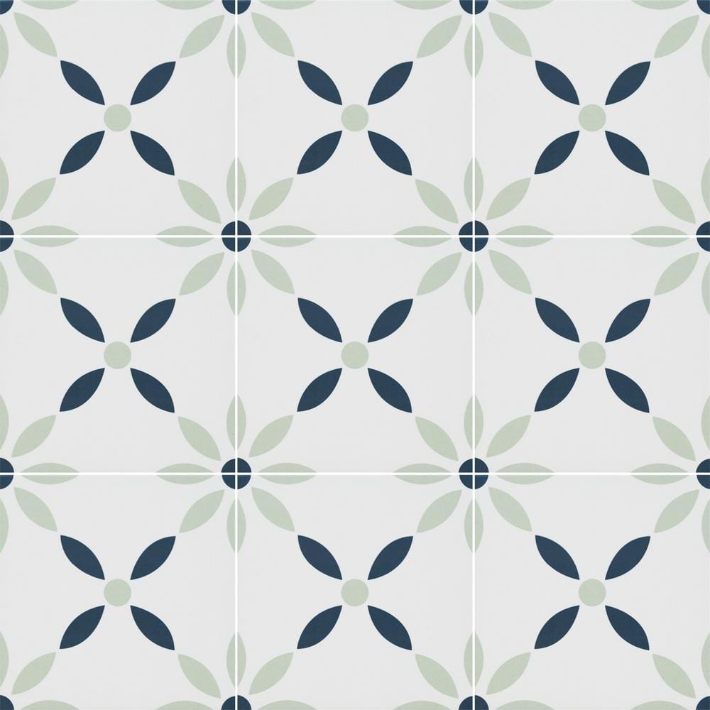 Greta Encaustic Porcelain Tile, 8 in. x 8 in. Matte Porcelain Floor and Wall Tile (5.16 sq. ft./Case)
