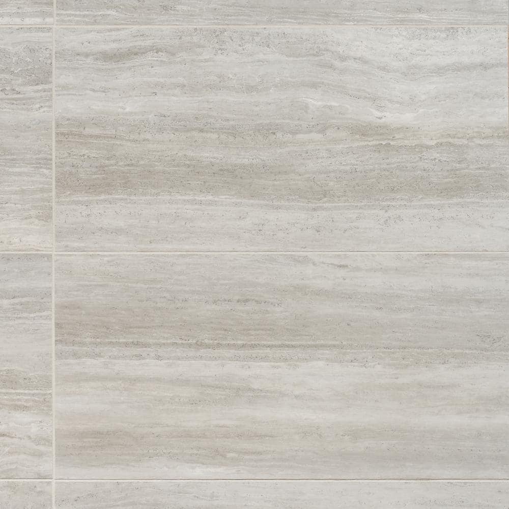 Atlanta Grigio 11.72 in. x 23.69 in. Matte Travertine Look Porcelain Floor and Wall Tile (15.5 sq. ft./Case)