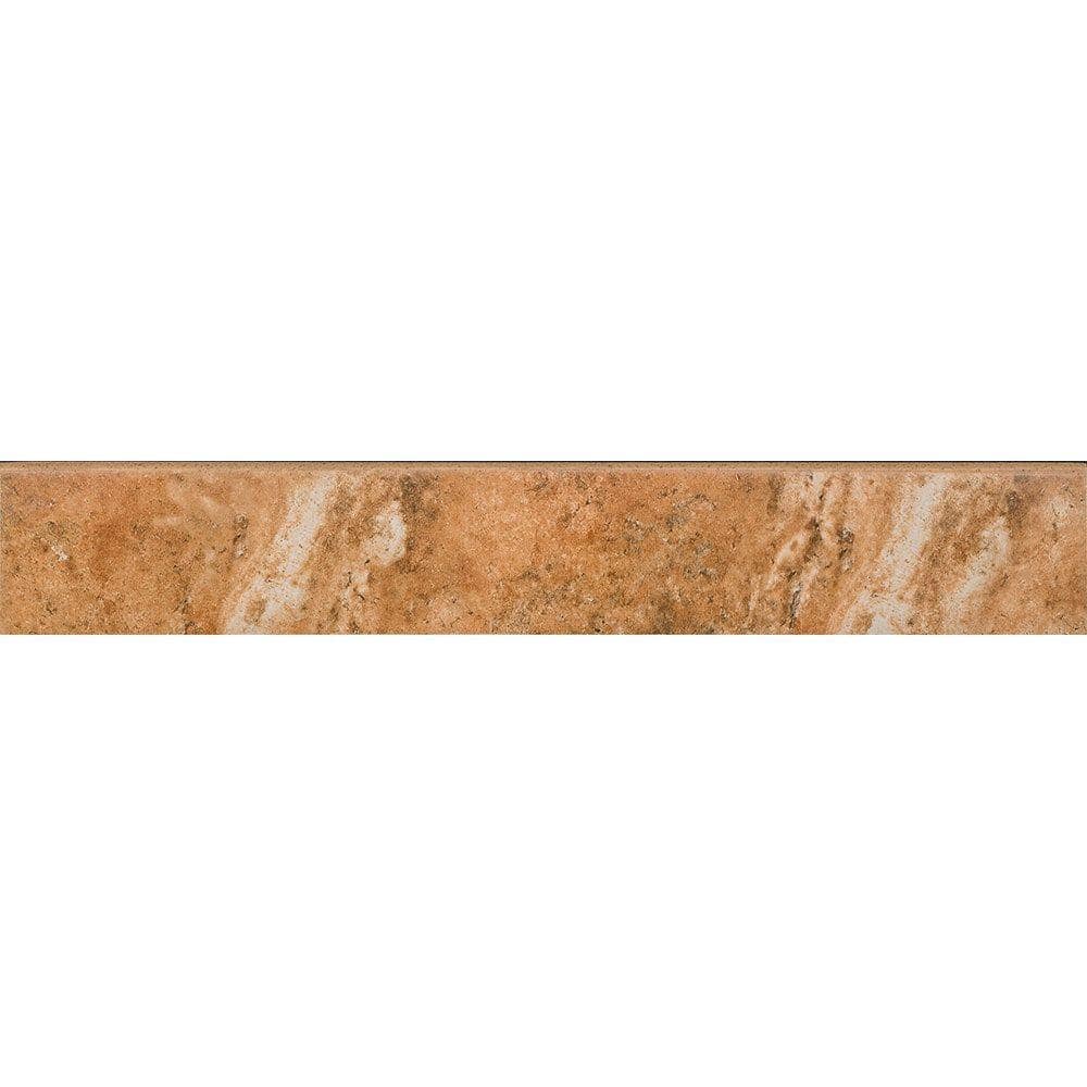 Montecelio Rustic 3 in. x 18 in. Porcelain Floor and Wall Bullnose Tile