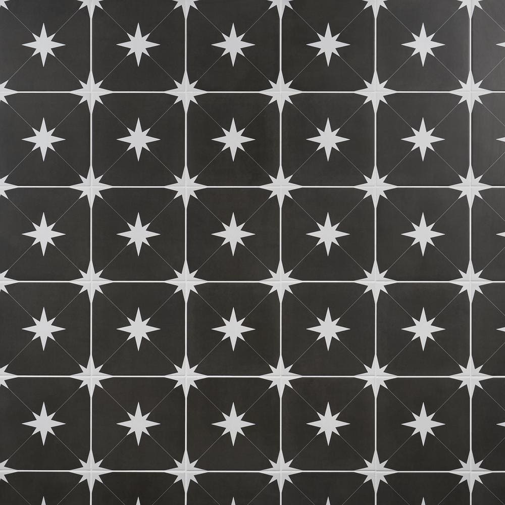 Polaris Nero 9 in. x 9 in. Matte Porcelain Floor and Wall Tile (10.76 sq. ft./Case)