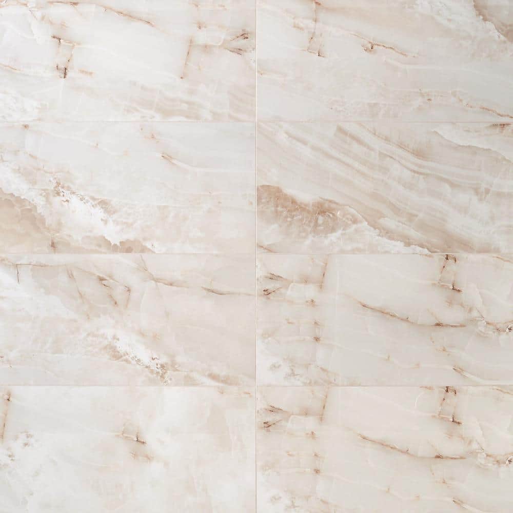 Essential Onyx 12 in. x 24 in. Polished Porcelain Floor and Wall Tile (15.49 sq. ft. / Case)