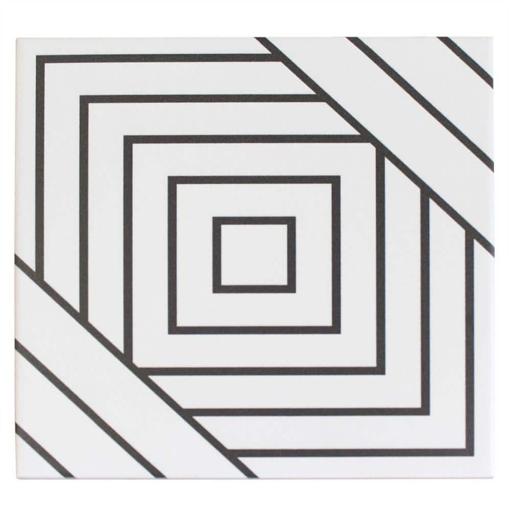 Script Line Positive 7.87 in. x 7.87 in. Matte Porcelain Floor and Wall Tile (11.19 sq. ft./Case)