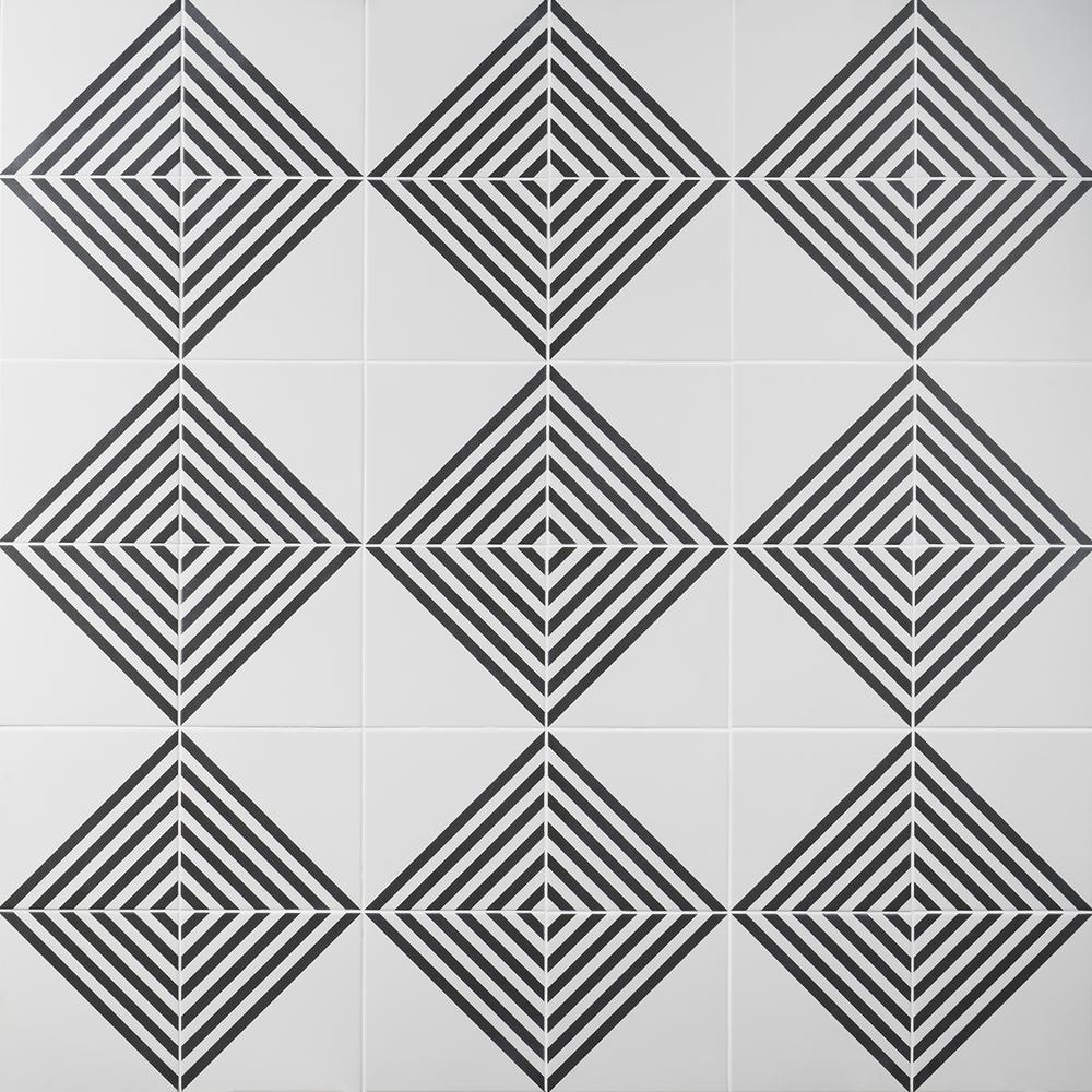 Script Stripe Positive 7.87 in. x 7.87 in. Matte Porcelain Floor and Wall Tile (11.19 sq. ft. / Case)