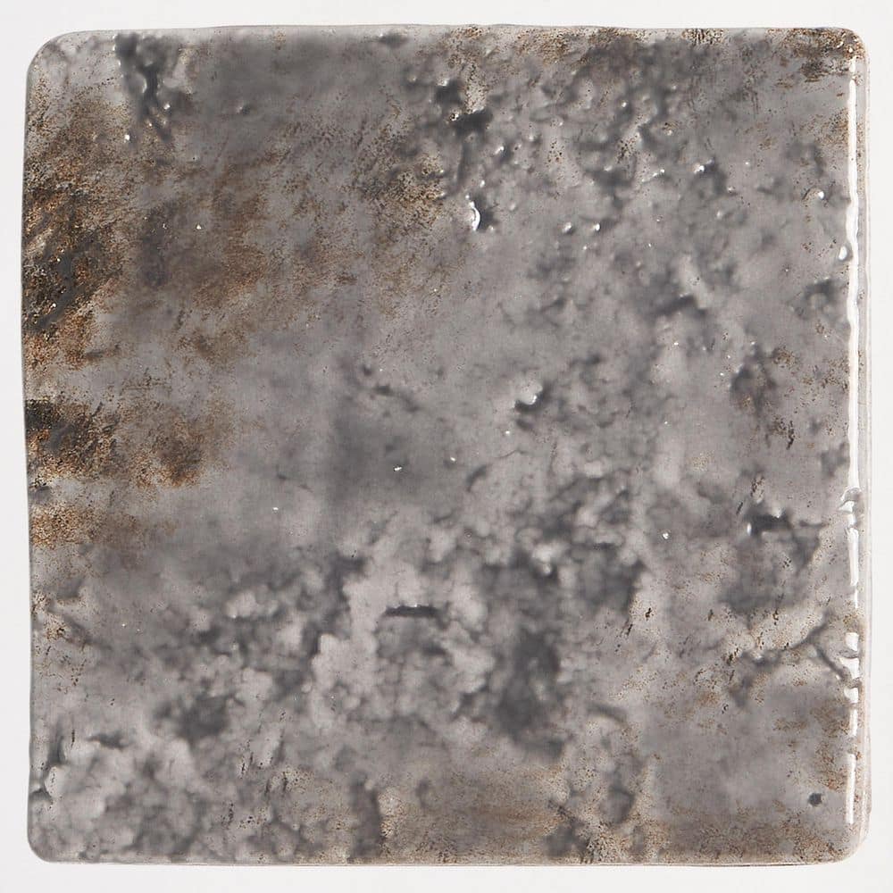 Elara Smoke Gray 4.72 in. x 0.43 in. Glossy Textured Porcelain Floor and Wall Tile Sample