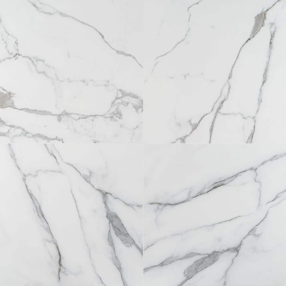 Saroshi Statuario Valley 23.62 in. x 23.62 in. Matte Porcelain Floor and Wall Tile (15.5 sq. ft./Case)