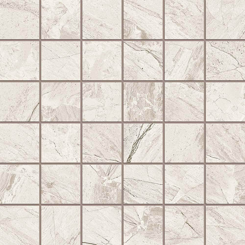 Splendor Beige 11.81 in. x 11.81 in. Matte Porcelain Mosaic Wall and Floor Tile (5.81 sq. ft./case) (6-pack)