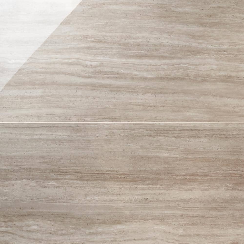 Atlanta Taupe 23.45 in. x 47.07 in. Polished Porcelain Floor and Wall Tile (15.50 sq. ft./Case)