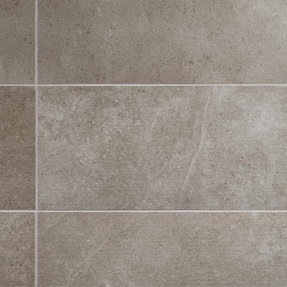 Iris Chiseled Tortora Taupe 11.69 in. x 23.5 in. Chiseled Porcelain Floor and Wall Tile (9.68 sq. ft./Case)