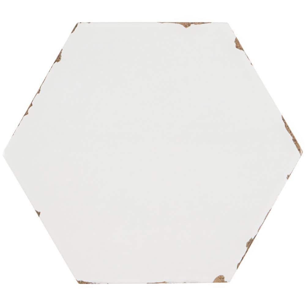 Alexandria 5.5 in. x 6 in. White Porcelain Floor and Wall Tile (5.38 sq. ft. / case)