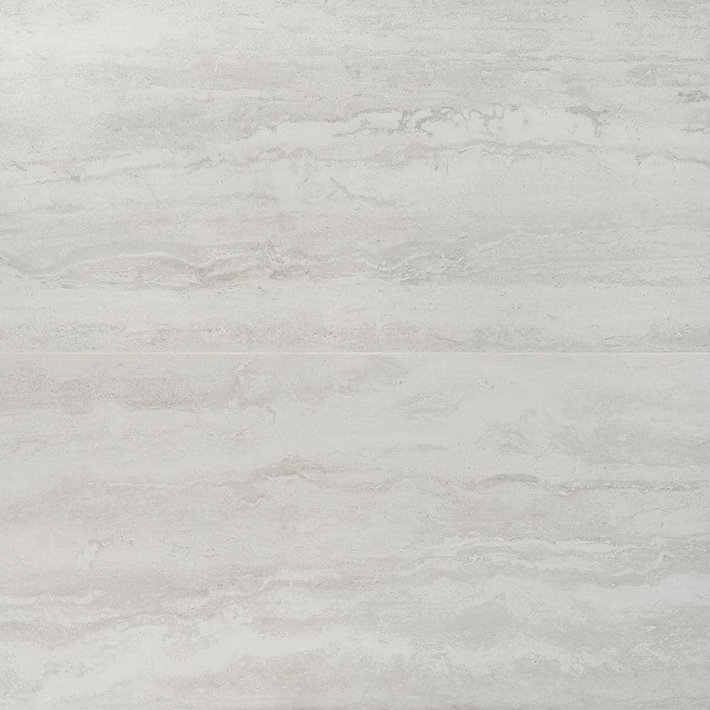 Essential Travertine White 23.50 in. x 47.08 in. Porcelain Floor and Wall Tile (15.49 sq. ft./Case)