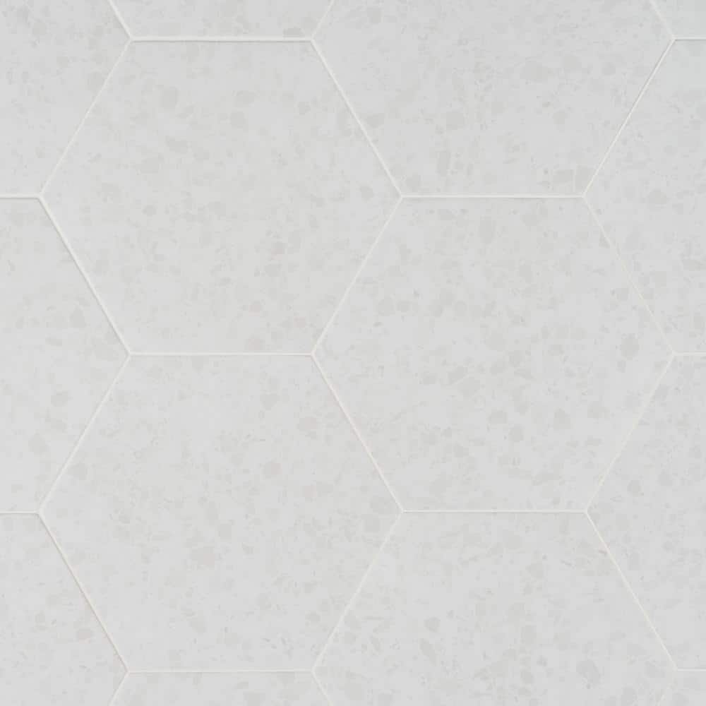 Malati White 12.5 in. x 14.5 in. Matte Porcelain Hexagon Floor and Wall Tile (10.51 sq. ft./Case)