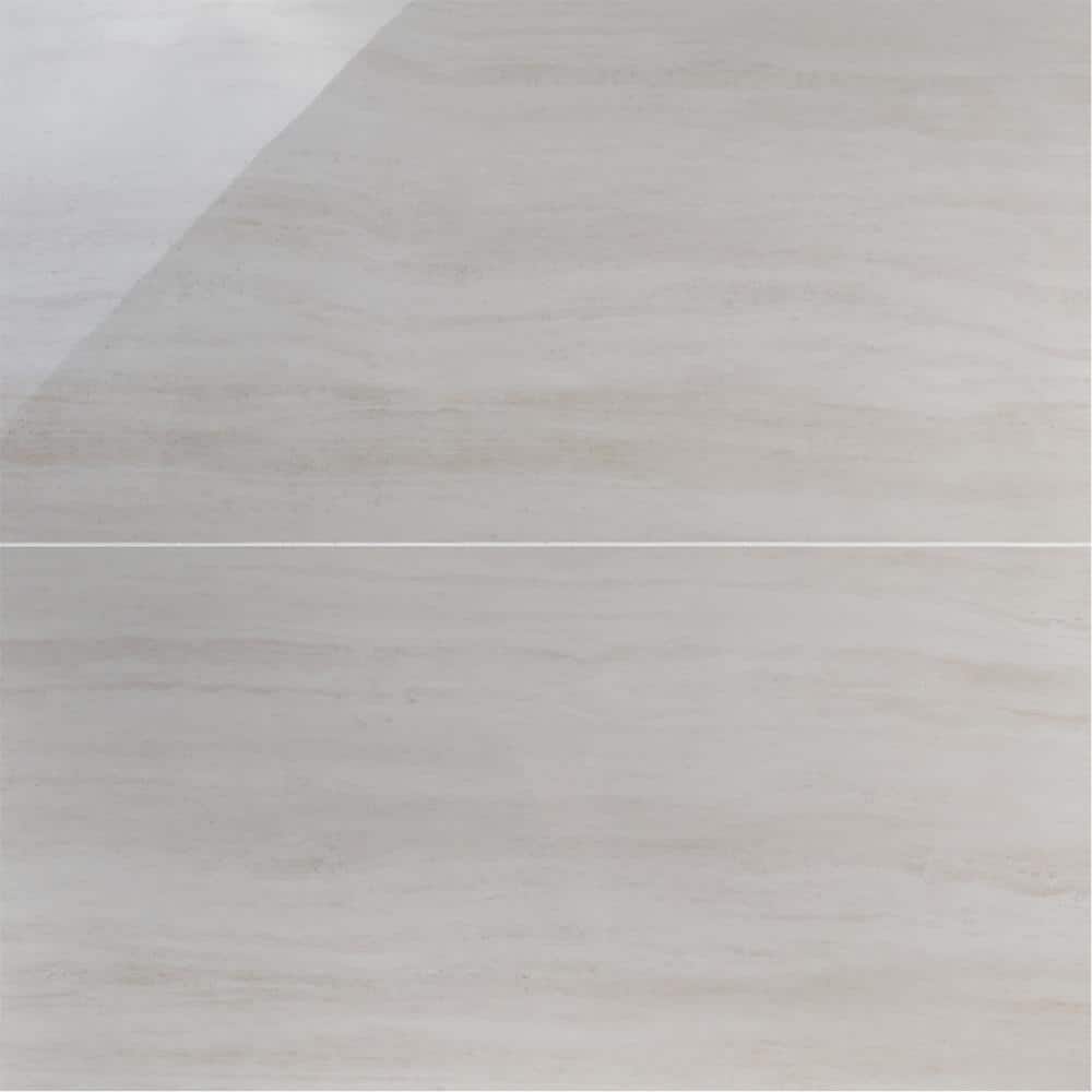 Atlanta White 23.45 in. x 47.07 in. Polished Porcelain Floor and Wall Tile (15.50 sq. ft./Case)