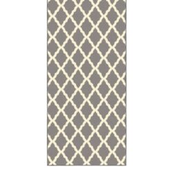 Ottomanson Indoor Gray Non-Slip Hallway Runner Rug